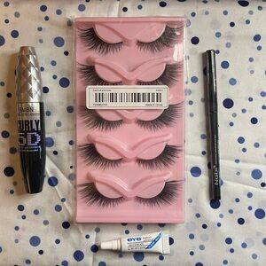 False Eyelash Set with Mascara and Eyeliner